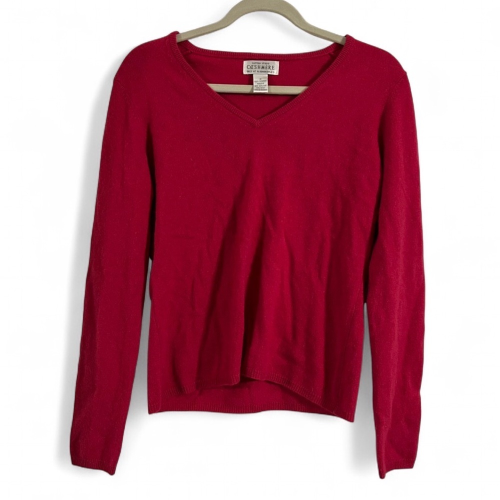 Sutton Studio Cashmere Cherry V-Neck Sweater